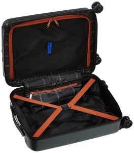 Trolley da cabina Tank Case di Mandarina Duck aperto
