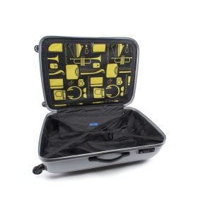 Trolley in policarbonato Logoduck di Mandarina Duck aperto